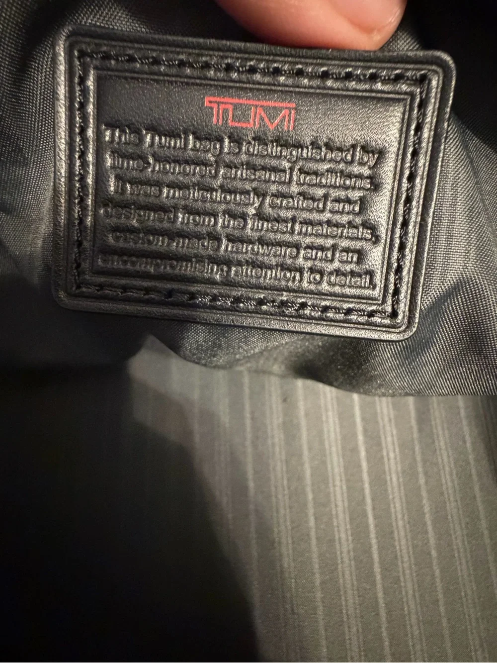 Tumi Black Travel Duffel with Leather Handle
